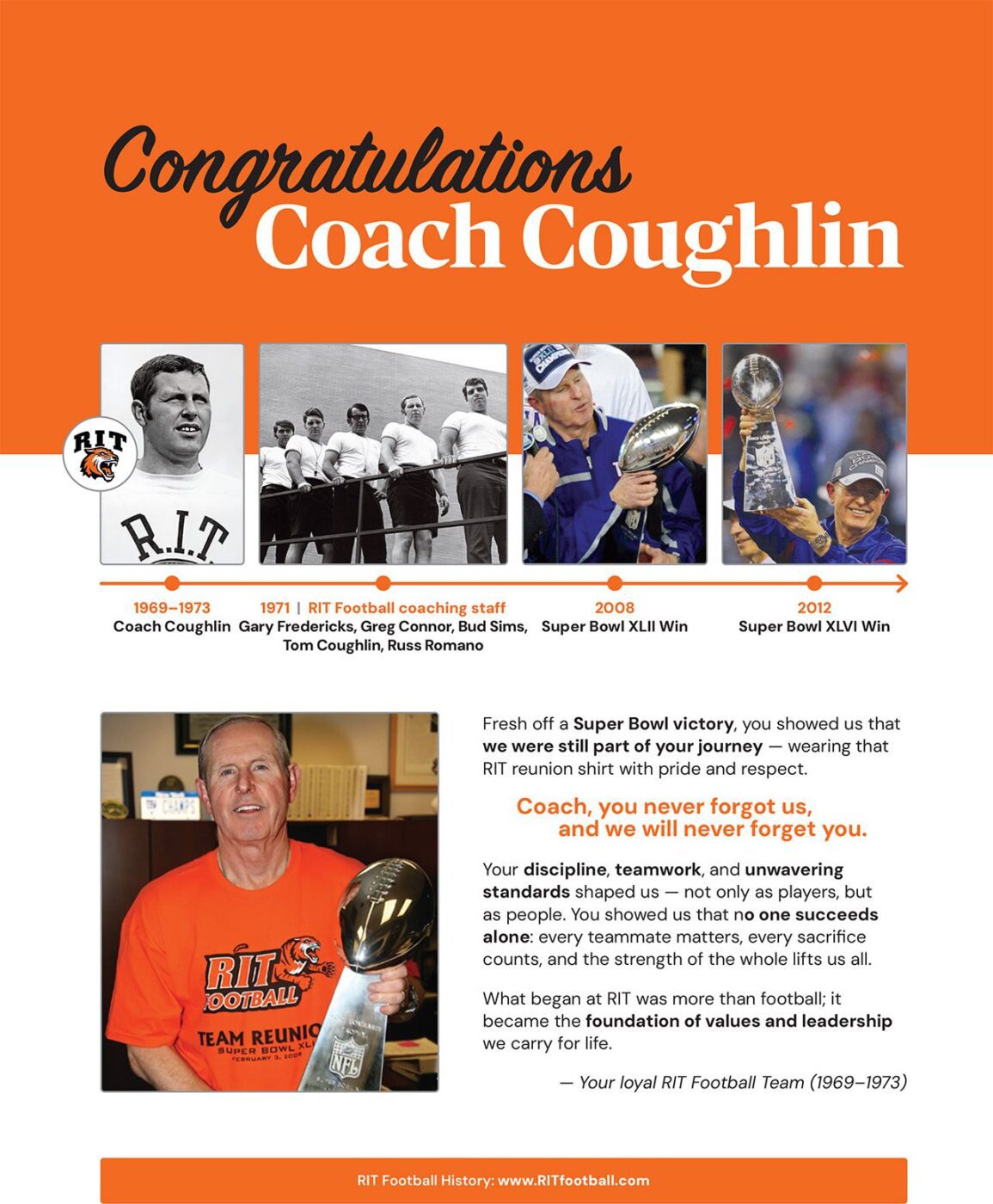 Congradulations Coach Coughlin